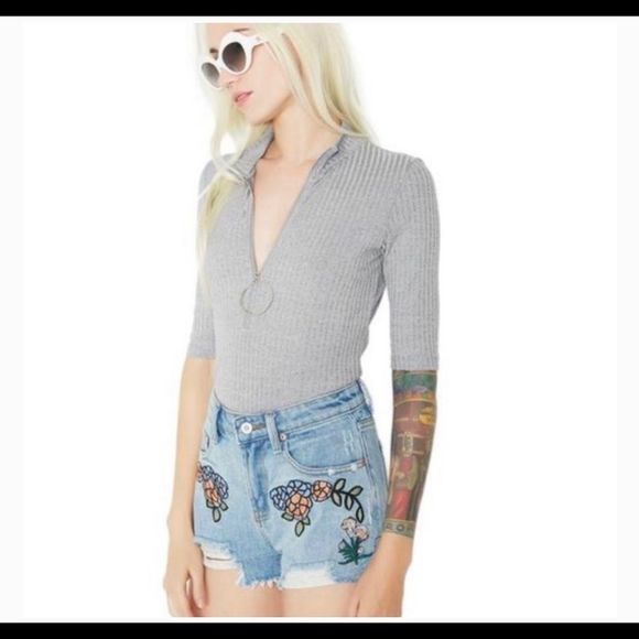 Dance & Marvel High Waist Shorts Cutoff Embroidery Sz S - Picture 5 of 12